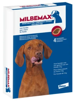 Milbemax Kauwtablet Hond > 5 Kg 4 St