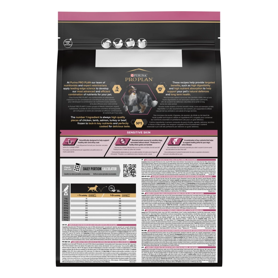 Pro Plan Hondenvoer Medium Adult Sensitive Skin 3 Kg 2 Pro Plan Hondenvoer Medium Adult Sensitive Skin 3 Kg - Afbeelding 2