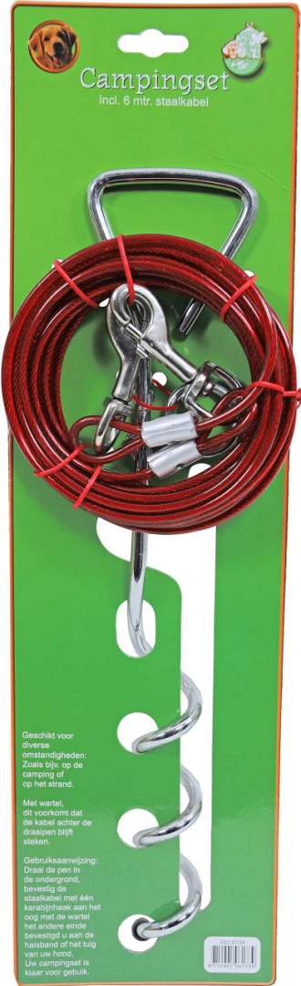 Boon Campingset 6 Mtr Staalkabel En Draaipen 1 Boon Campingset 6 Mtr Staalkabel En Draaipen