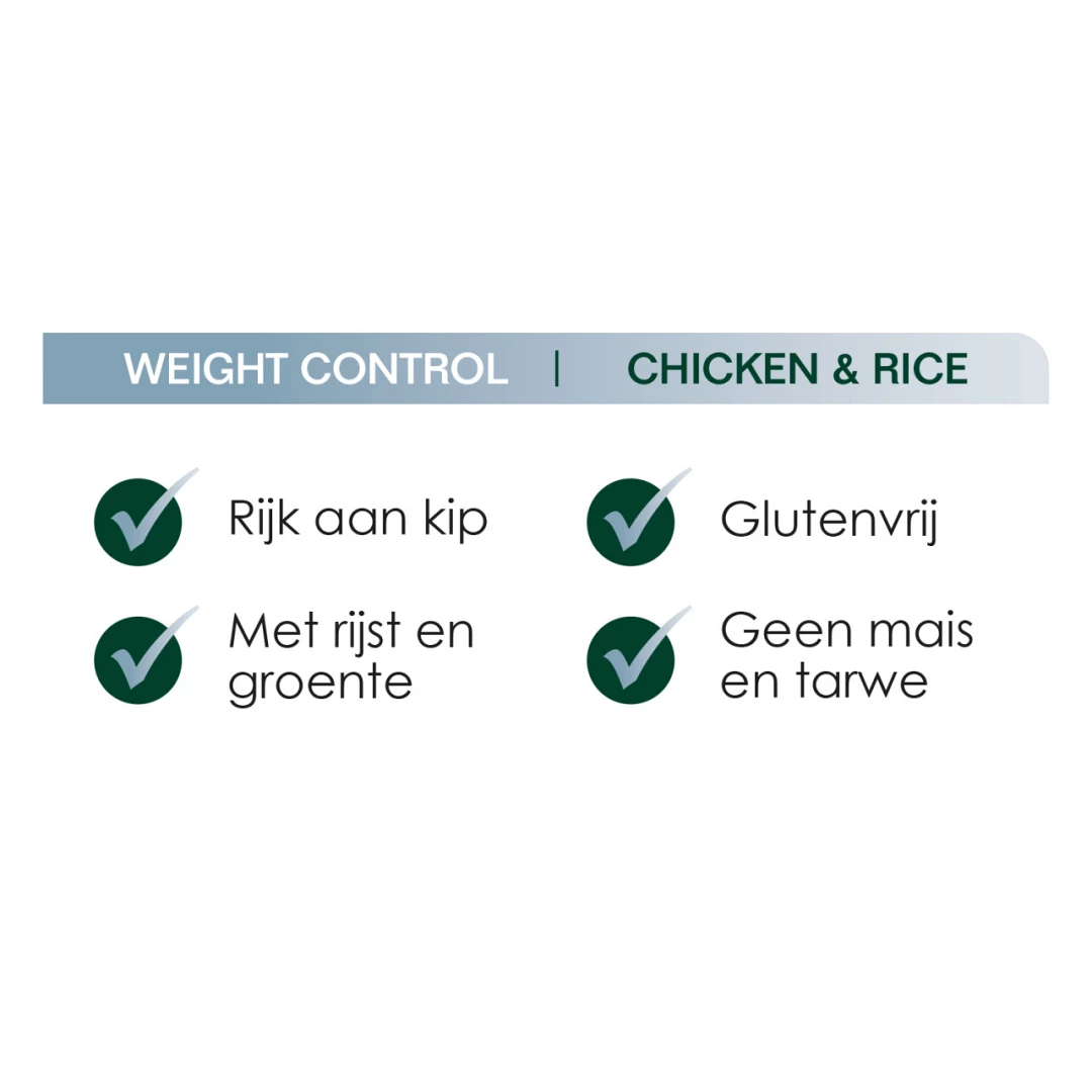 Premium Care Original Weight Control Chicken & Rice 3 Kg 2 Premium Care Original Weight Control Chicken & Rice 3 Kg - Afbeelding 2
